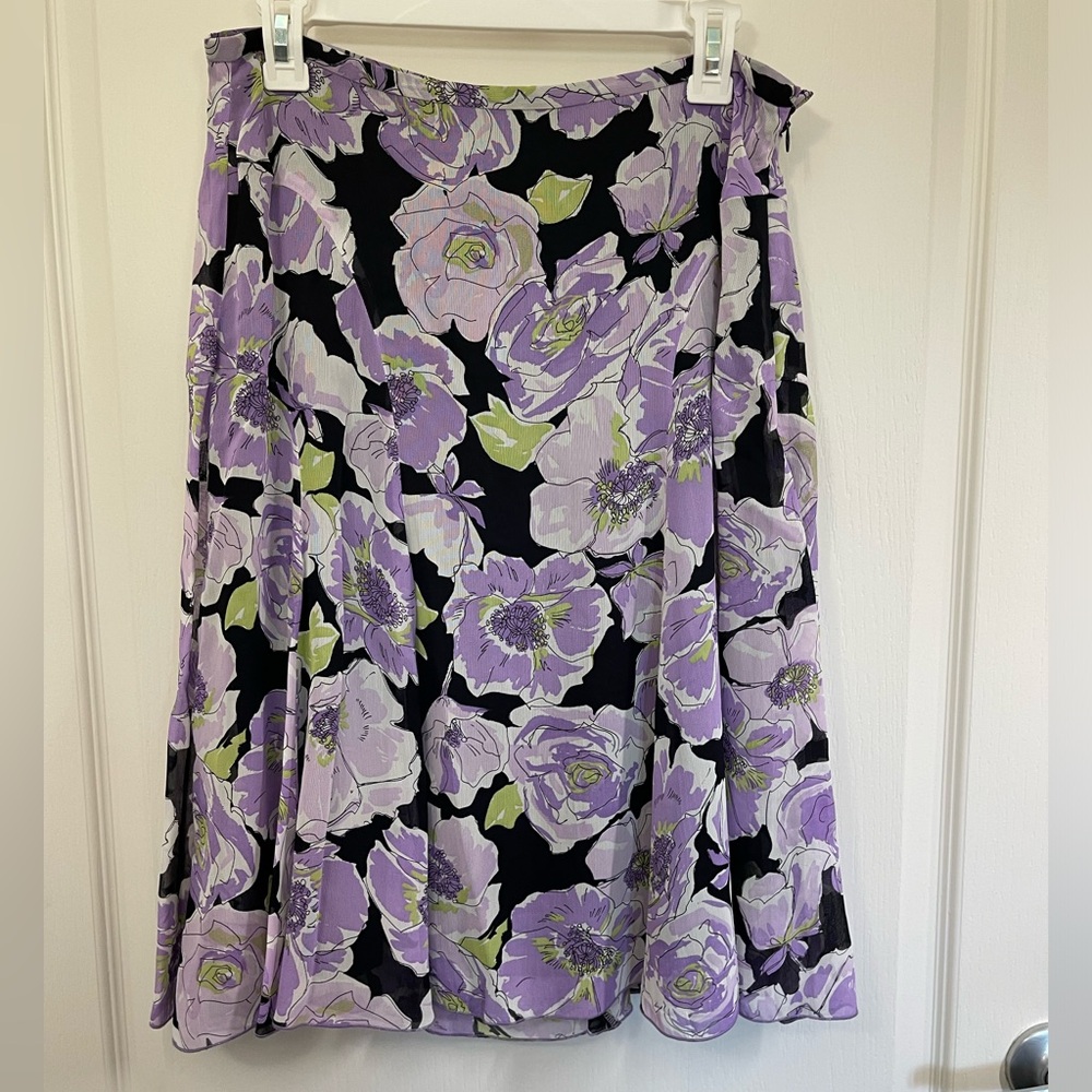 Karen Kane Women's A-Line Floral Skirt Size 8 Short Casual summer lined (sku384)